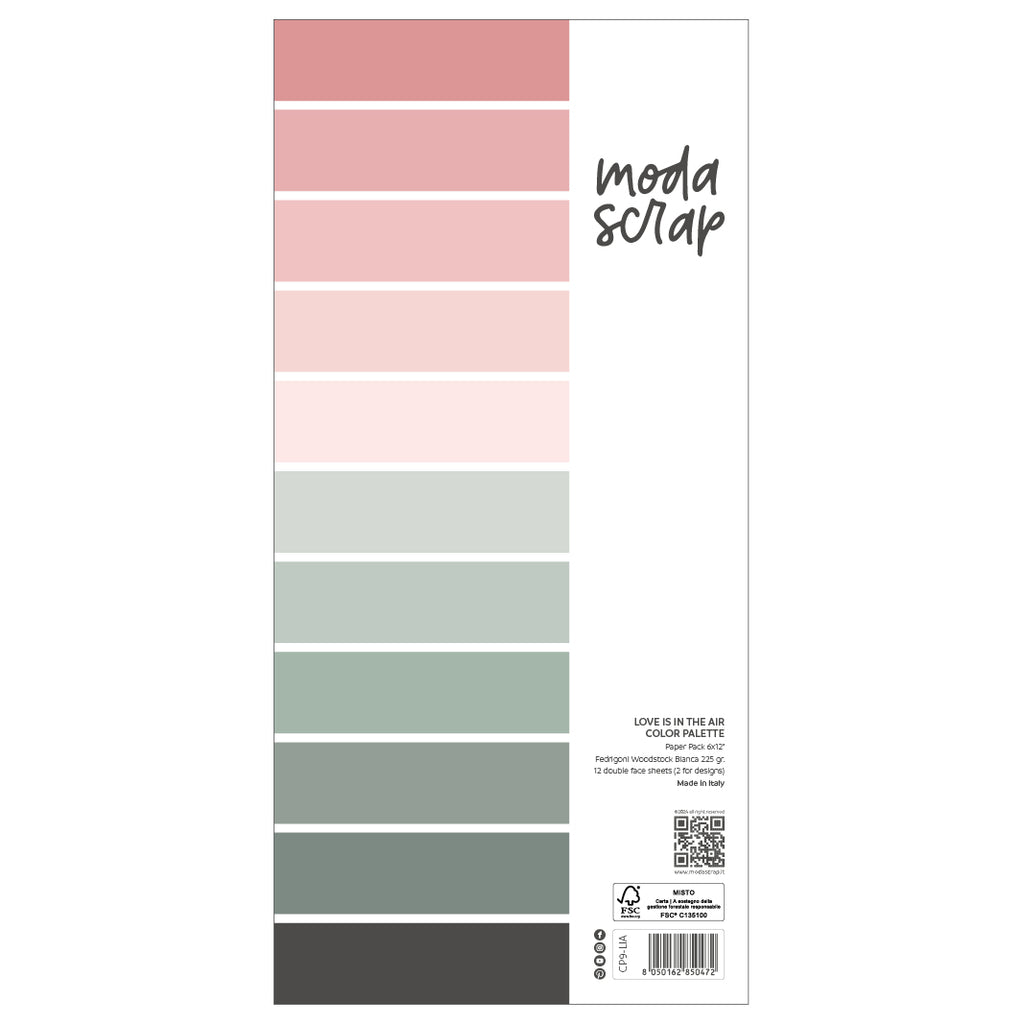 ModaScrap Love Is In The Air Color Palette 6x12 Paper cp9-lia