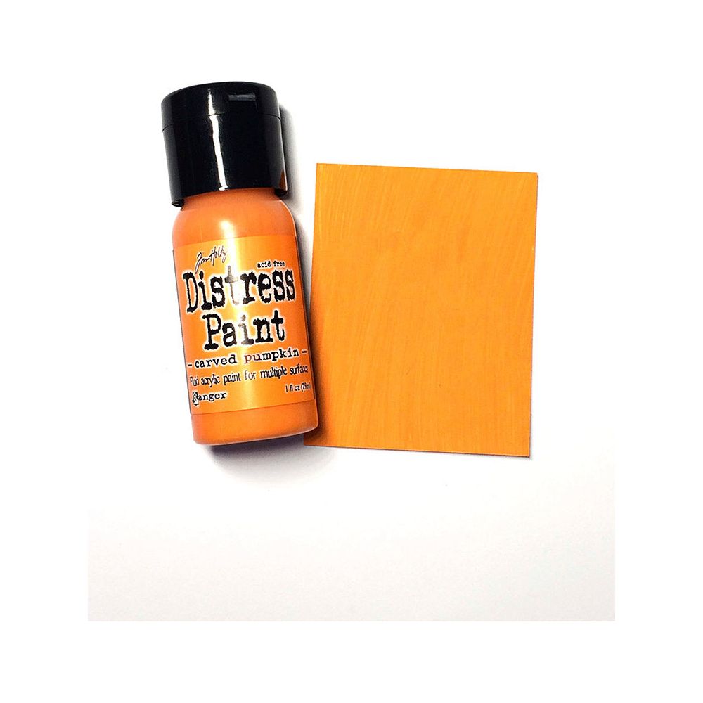Tim Holtz Flip Top Distress Paint CARVED PUMPKIN Ranger TDF50629 Color Swatch