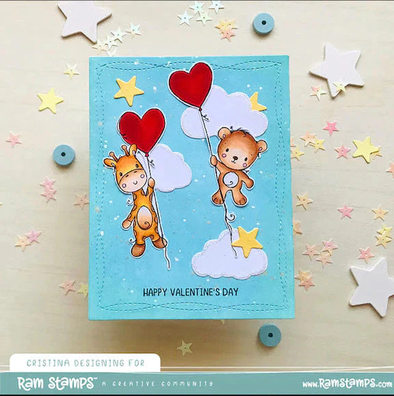 Paper Rose Bear Clear Stamps 31794 valentine's
