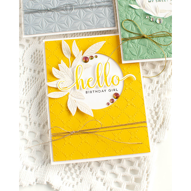 Simon Says Embossing Folder Criss Cross Floral sf347 Birthday Card | color-code:ALT10