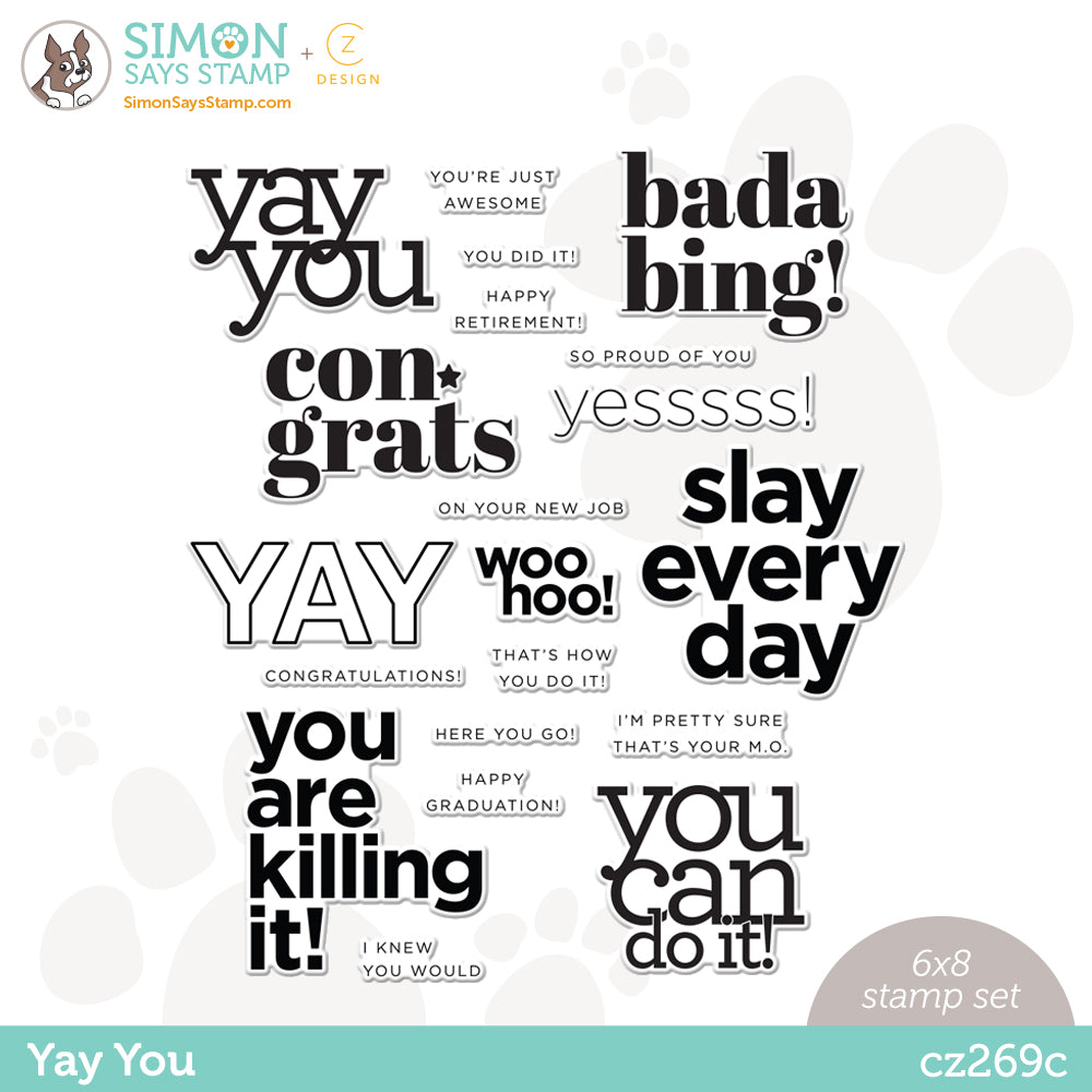 CZ Design Clear Stamps YAY YOU cz269c