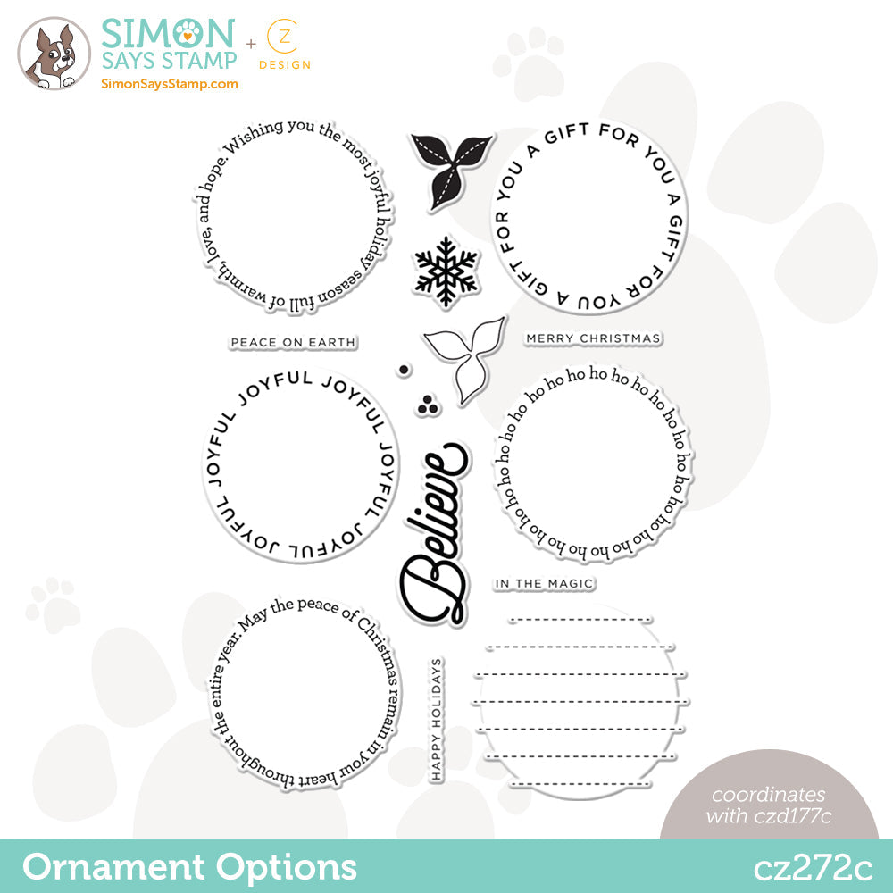 CZ Design Clear Stamps ORNAMENT OPTIONS cz272c