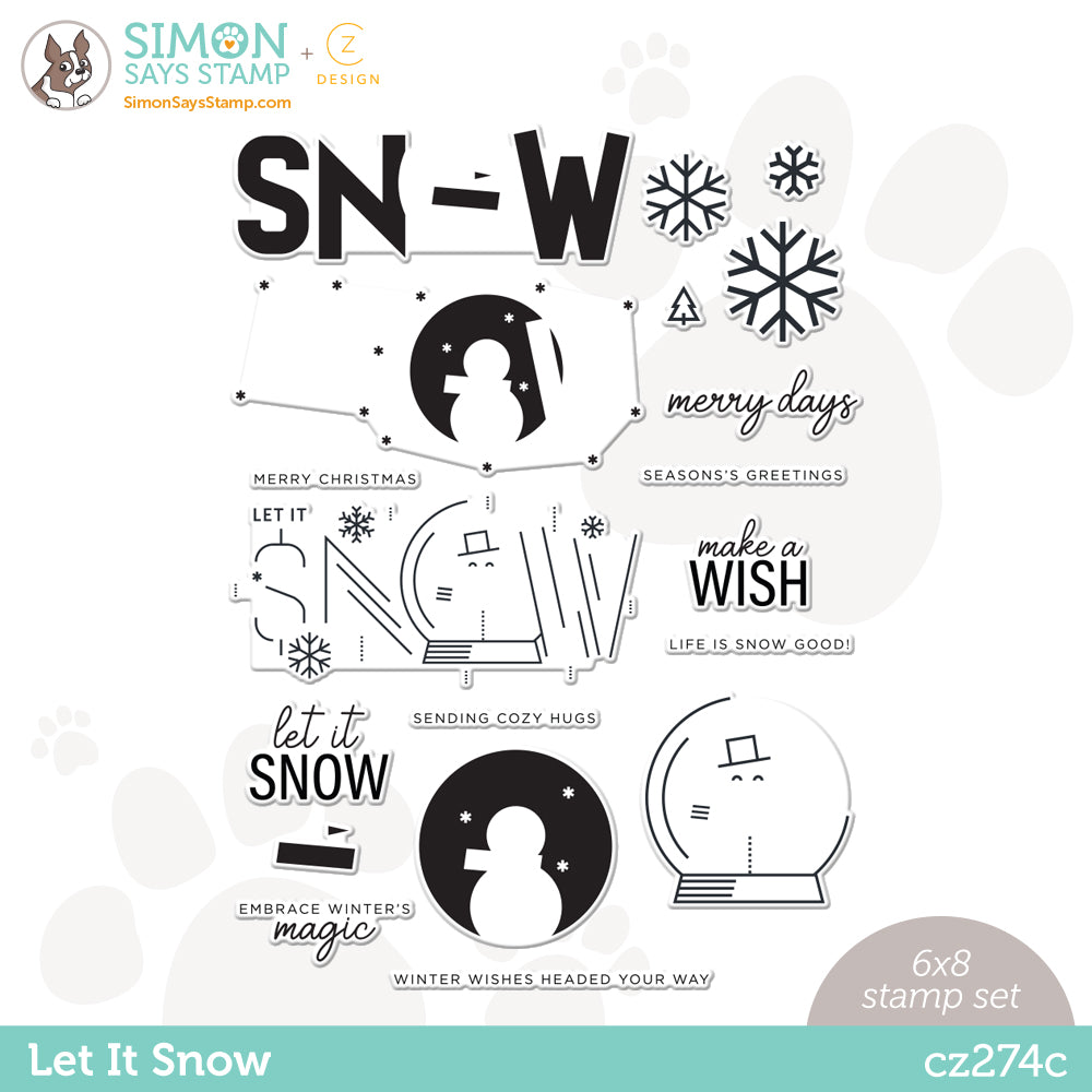 CZ Design Clear Stamps LET IT SNOW cz274c Cozy Hugs