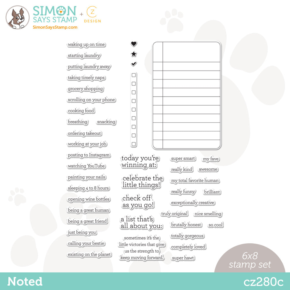 CZ Design Clear Stamps Noted cz280c Just A Note