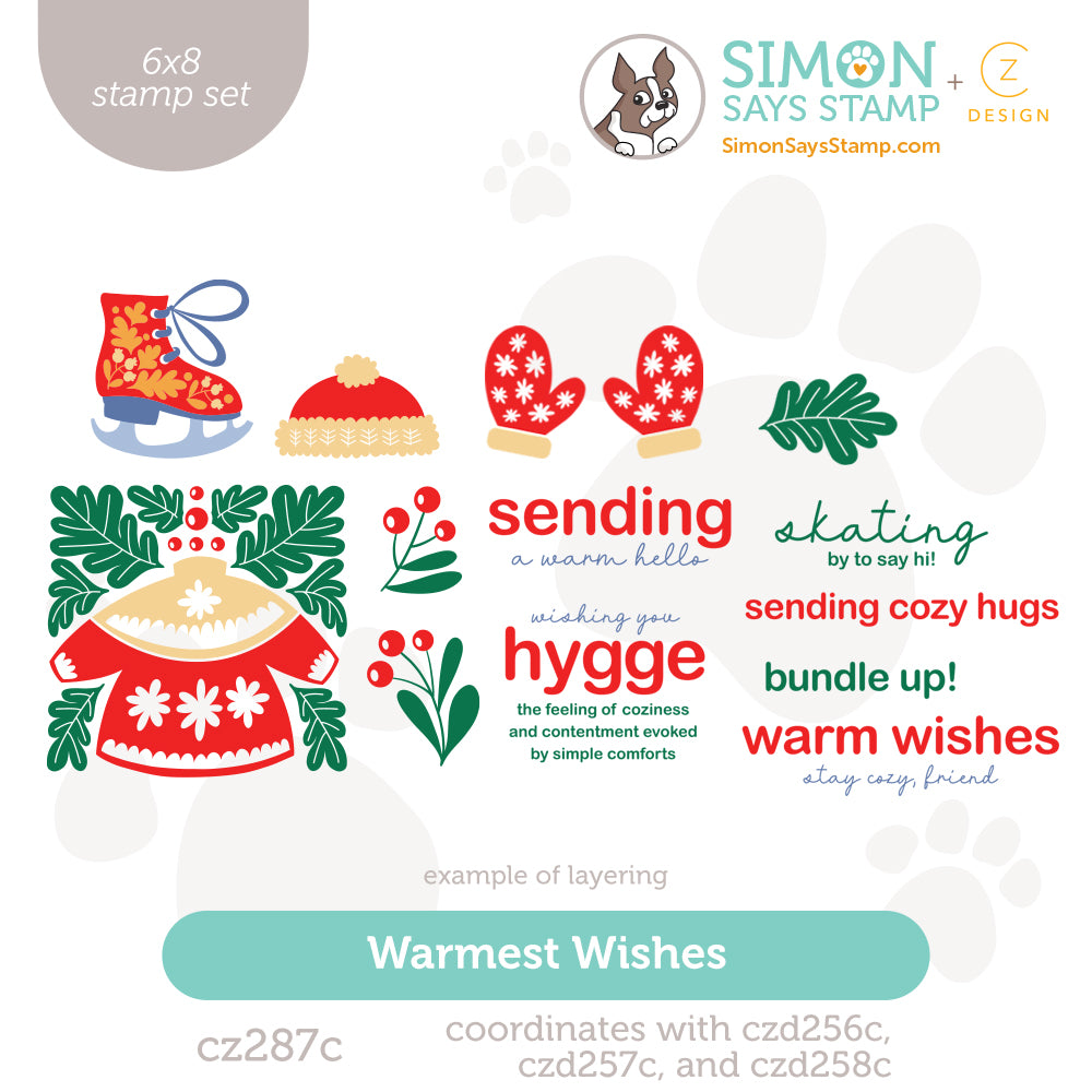 CZ Design Clear Stamps Warmest Wishes cz287c