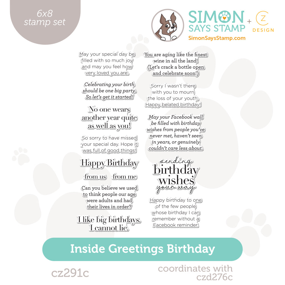 CZ Design Clear Stamps Inside Greetings Birthday cz291c STAMPtember