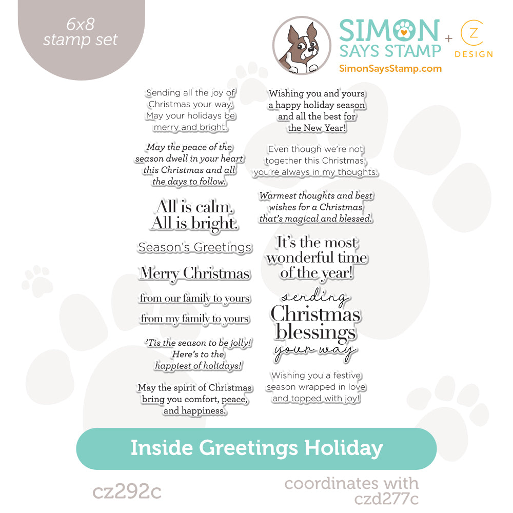 CZ Design Clear Stamps Inside Greetings Holiday cz292c Sugar and Spice