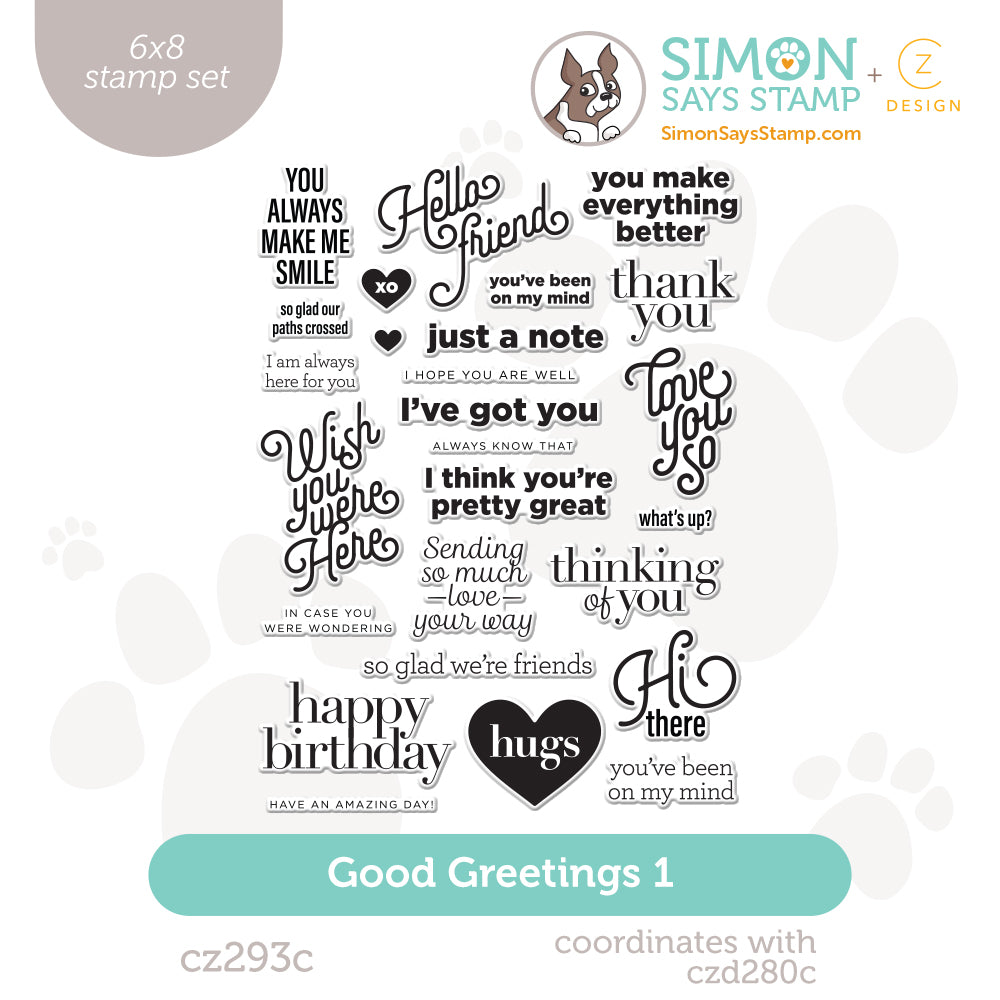 CZ Design Clear Stamps Good Greetings 1 cz293c