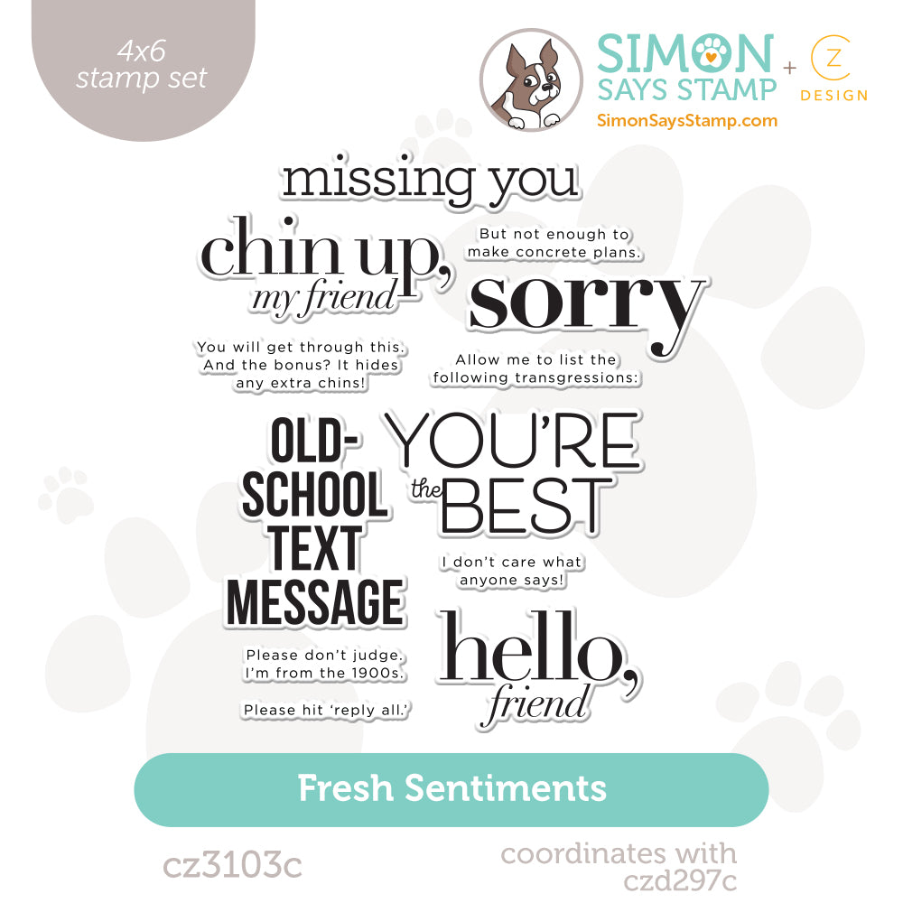 CZ Design Clear Stamps Fresh Sentiments cz3103c