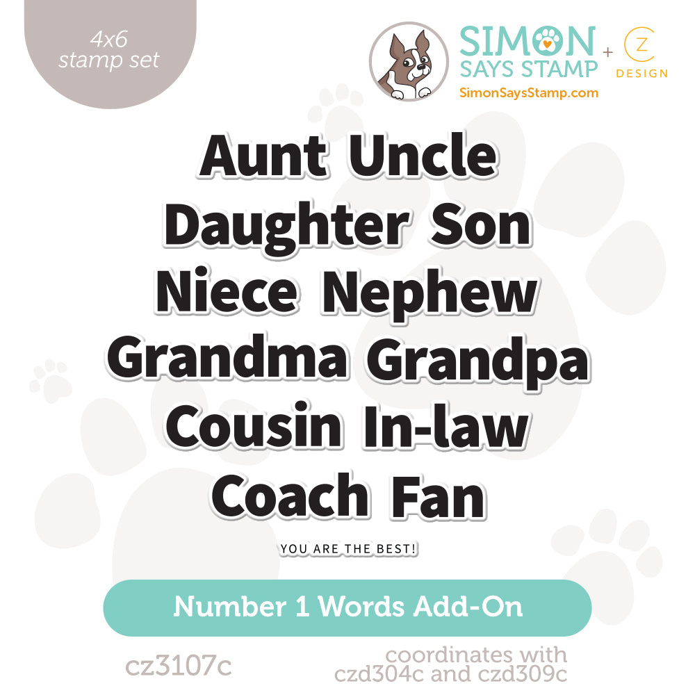 CZ Design Clear Stamps Number 1 Words Add Ons cz3107c Every Happiness