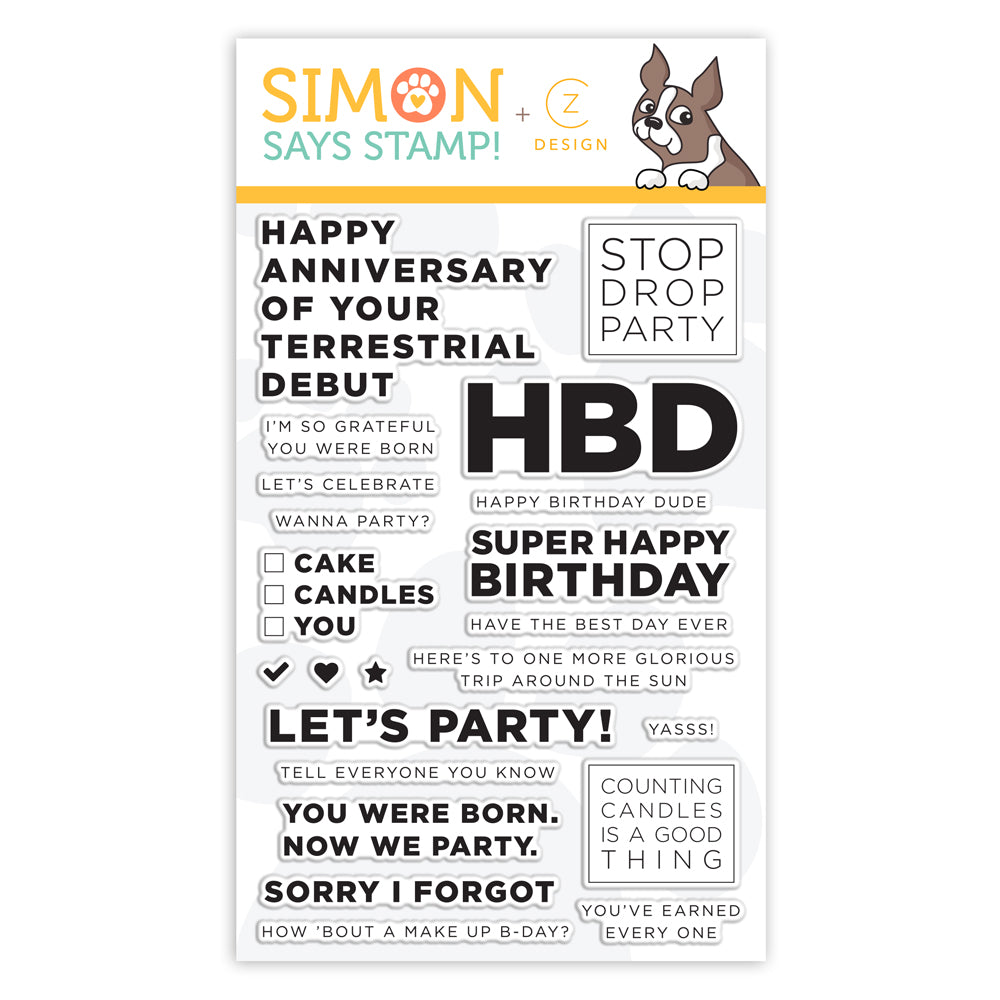 CZ Design Clear Stamps STOP DROP PARTY cz34