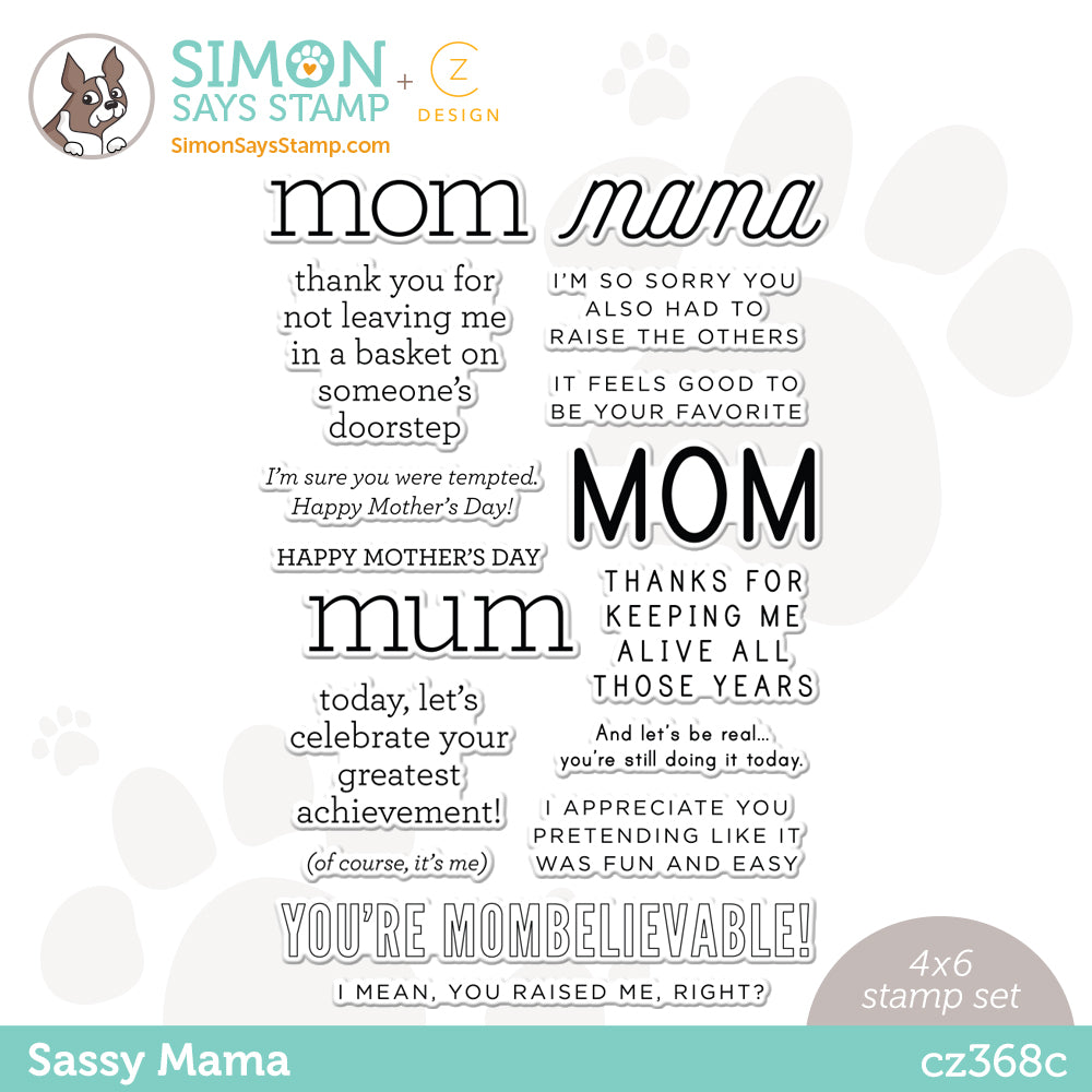 CZ Design Clear Stamps SASSY MAMA cz368c