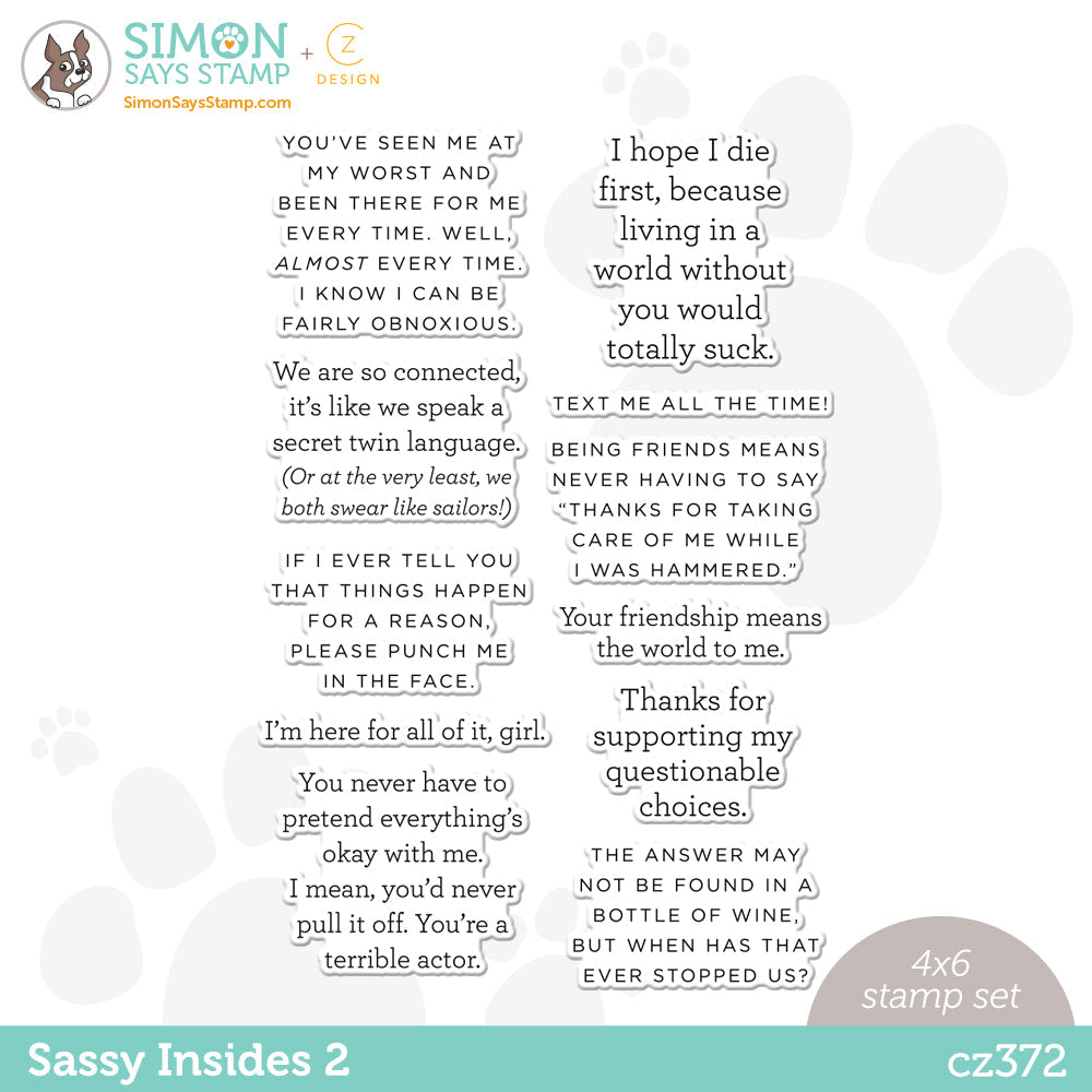 CZ Design Clear Stamps SASSY INSIDES 2 cz372 Make Magic
