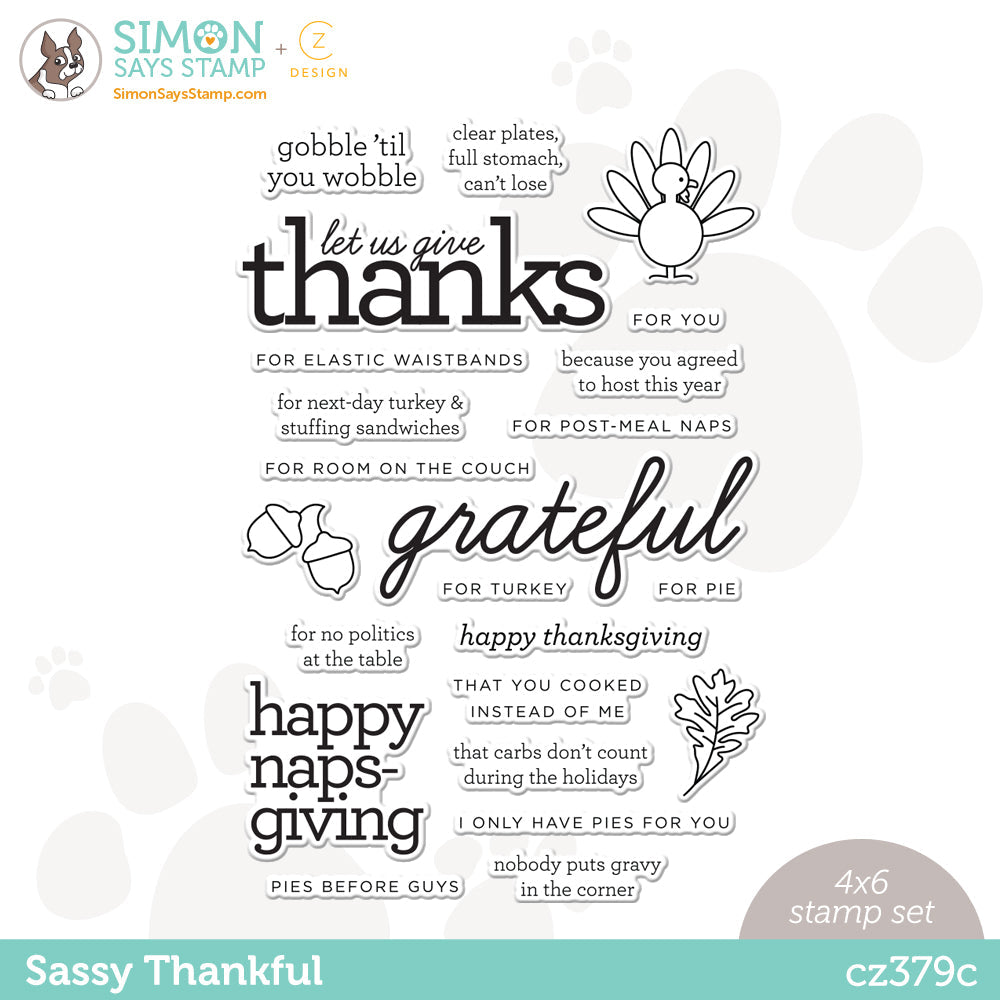 CZ Design Clear Stamps SASSY THANKFUL cz379c