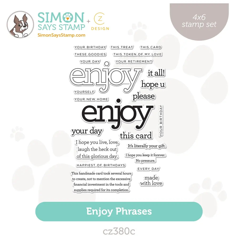 CZ Design Clear Stamps Enjoy Phrases cz380c Stamptember