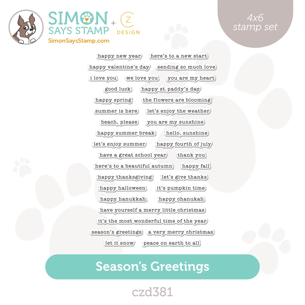 CZ Design Clear Stamps Seasons Greetings cz381 Stamptember