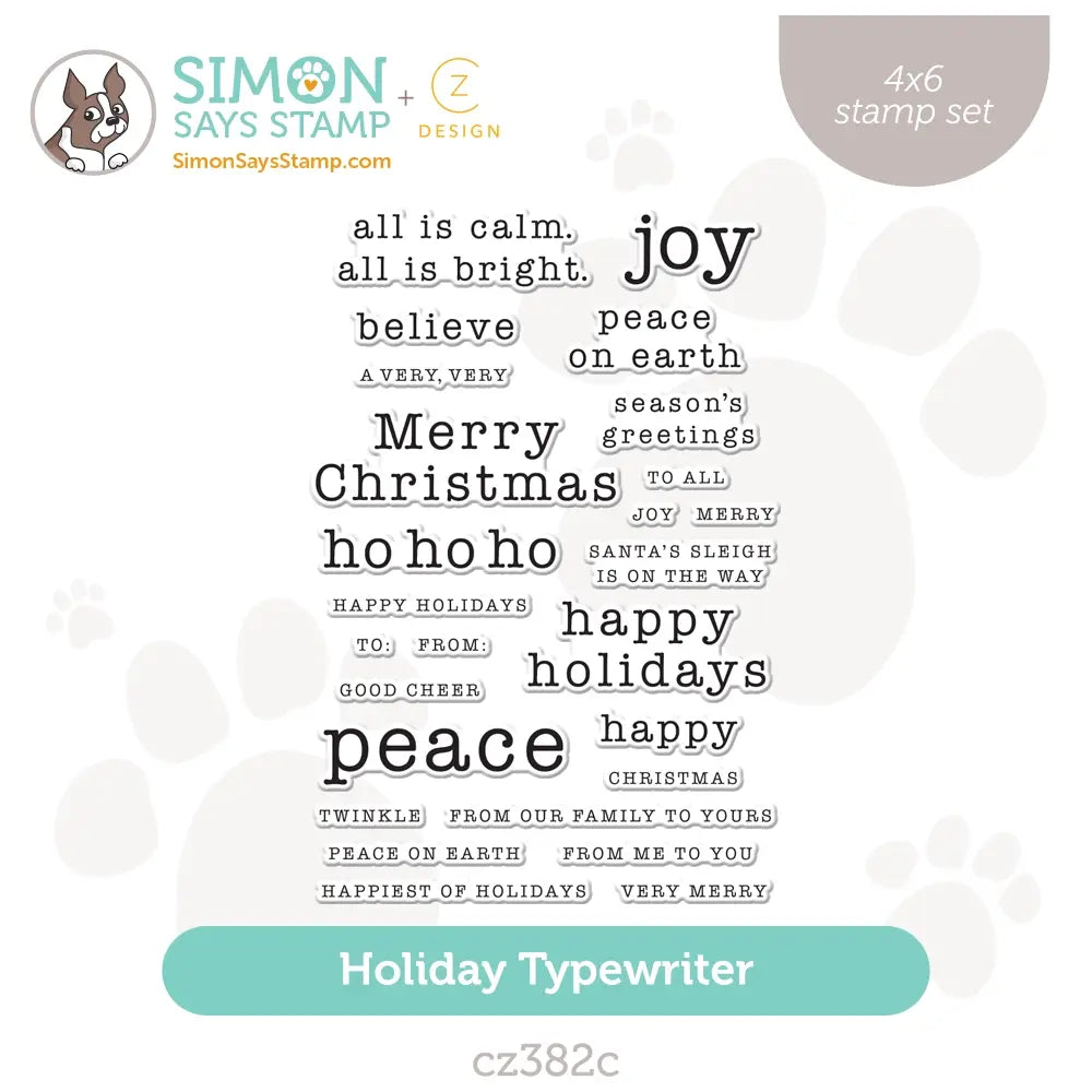 CZ Design Clear Stamps Holiday Typewriter cz382c Stamptember