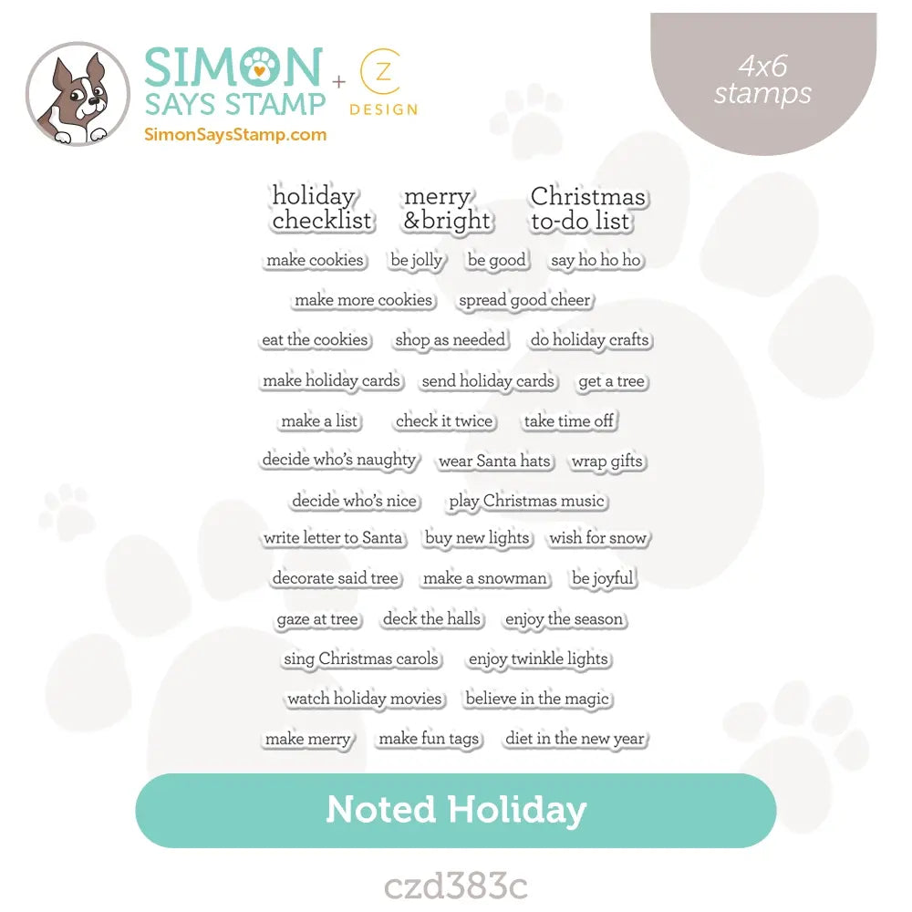 CZ Design Clear Stamps Noted Holiday cz383c Season Of Wonder