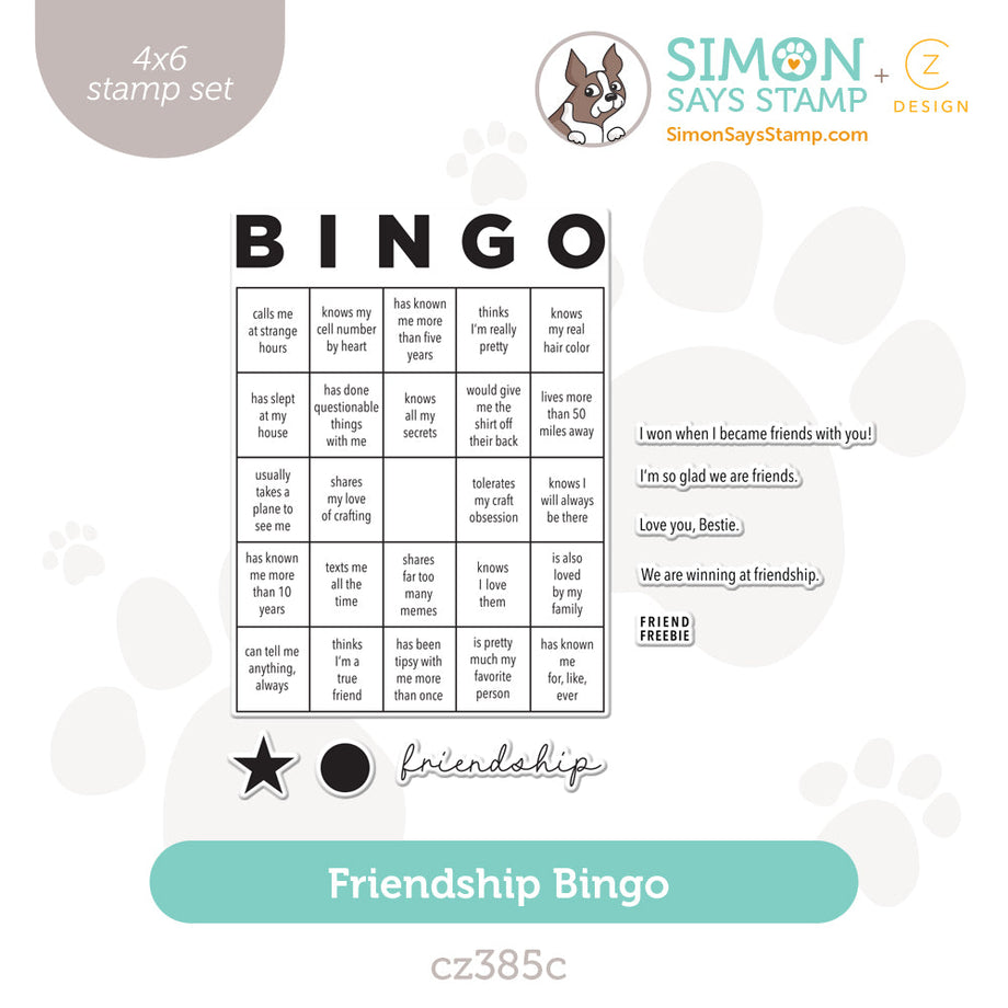 CZ Design Clear Stamps Friendship Bingo cz385c Sweetheart – Simon Says Stamp cz-design-clear-stamps-friendship-bingo-cz385c-sweetheart-simon-says-stamp
