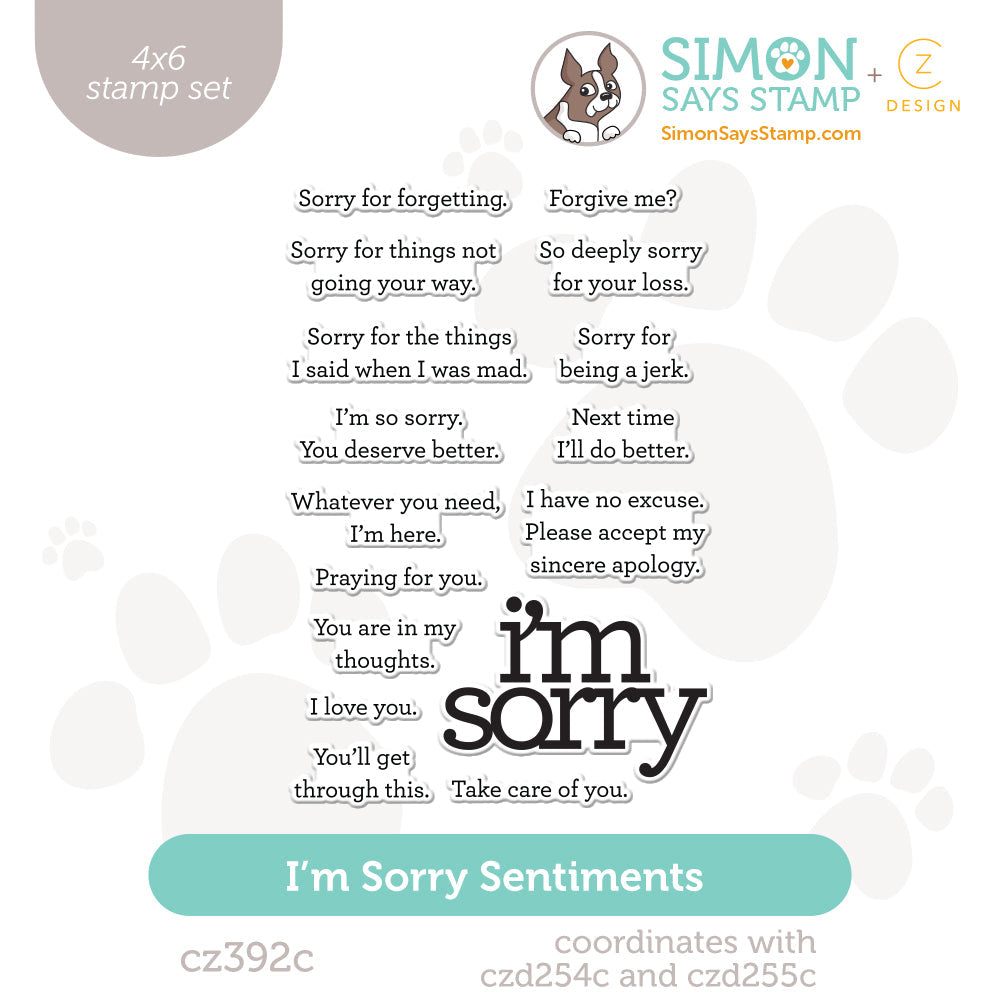 CZ Design Clear Stamps I'm Sorry Sentiments cz392c To Be Loved