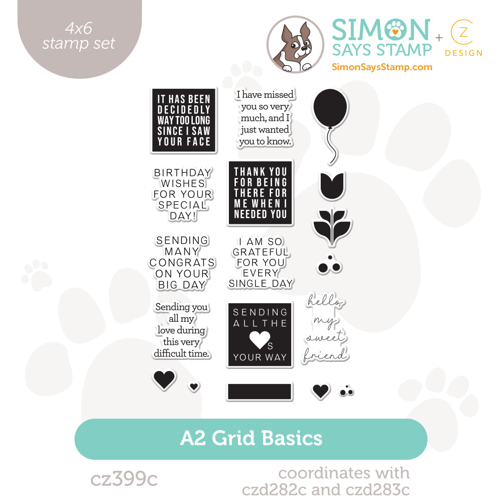 CZ Design Clear Stamps A2 Grid Basics cz399c