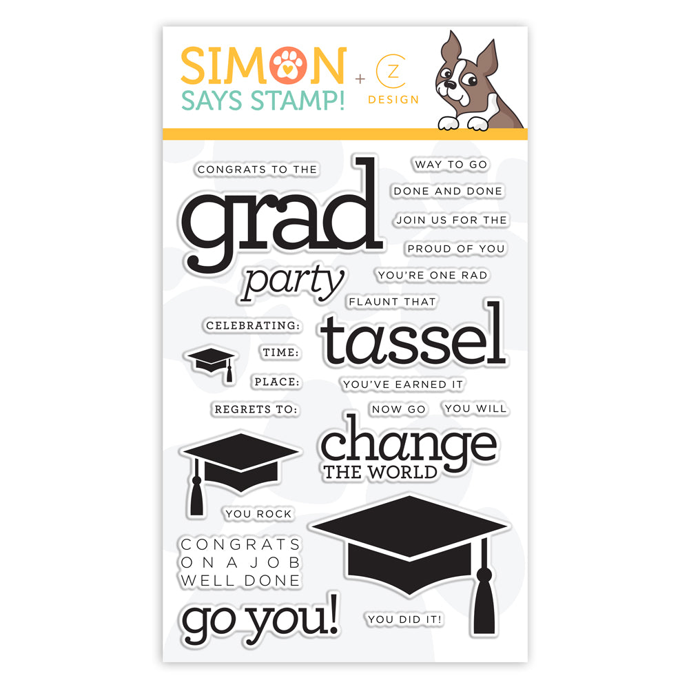 CZ Design Clear Stamp GRAD PARTY cz53