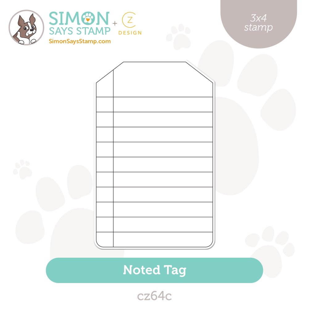 CZ Design Clear Stamps Noted Tag cz64c Smitten