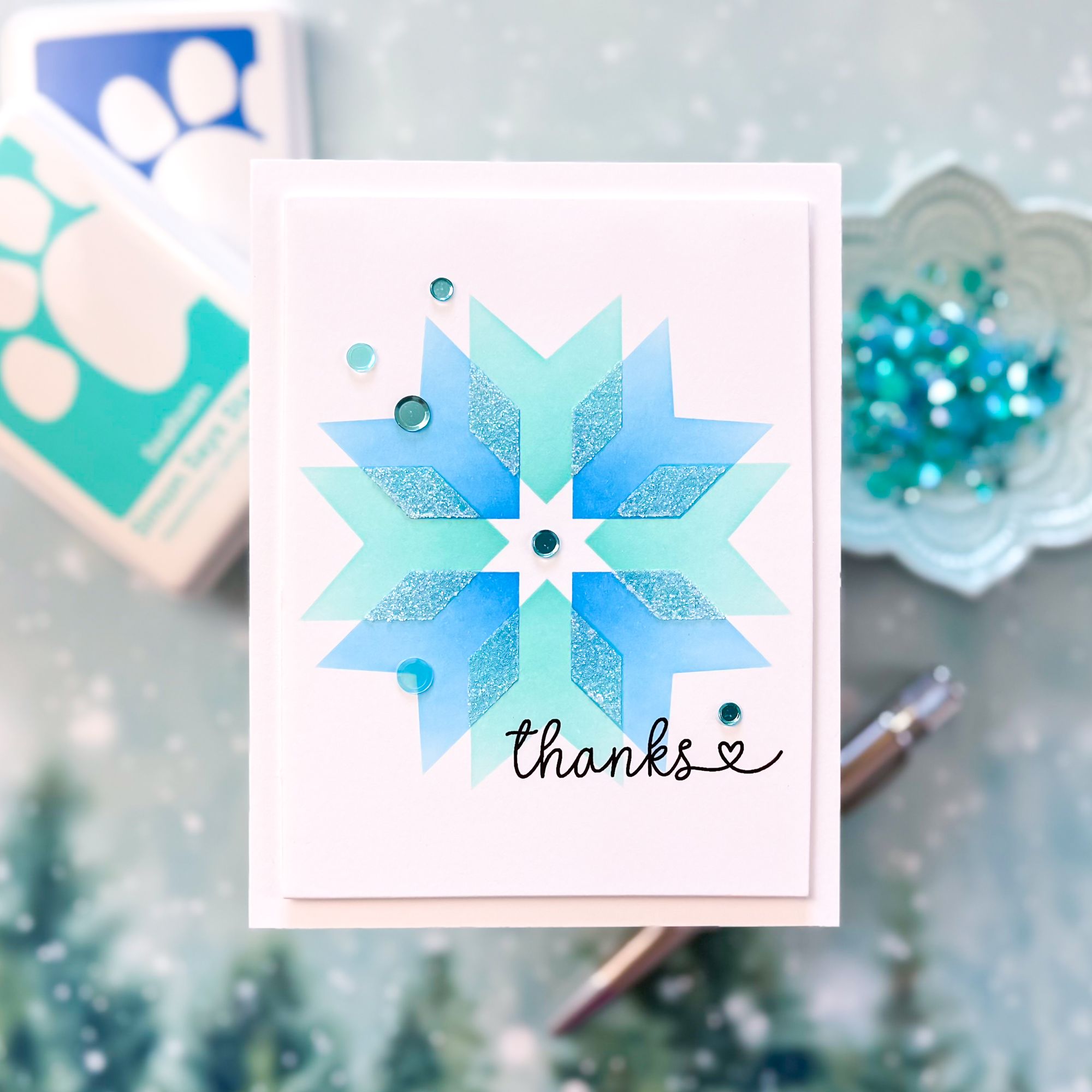 CZ Design Clear Stamps Small Thanks cz66c Thanks Card