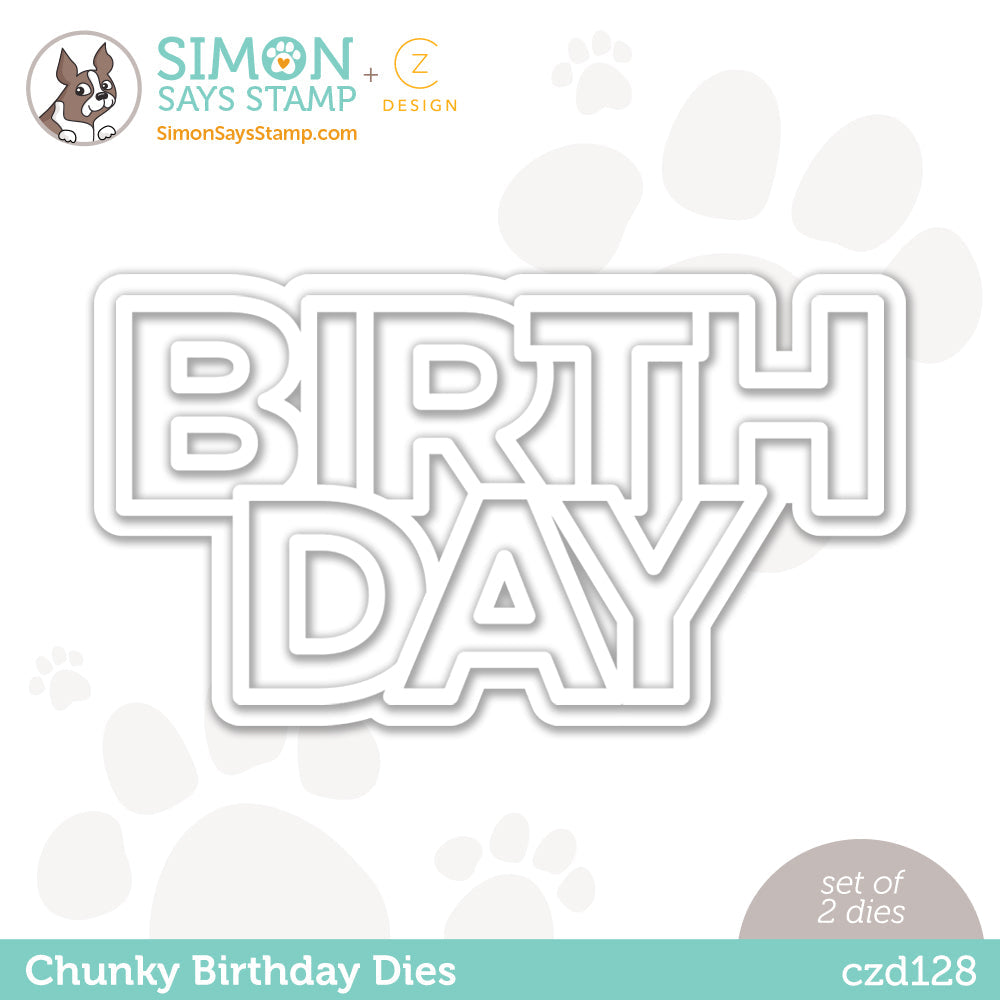 CZ Design Wafer Dies CHUNKY BIRTHDAY czd128