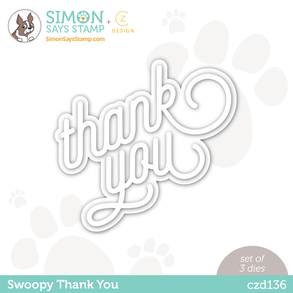CZ Design Wafer Dies Swoopy Thank You czd136