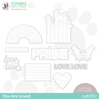 CZ Design Wafer Dies YOU ARE LOVED czd137c Rainbows *