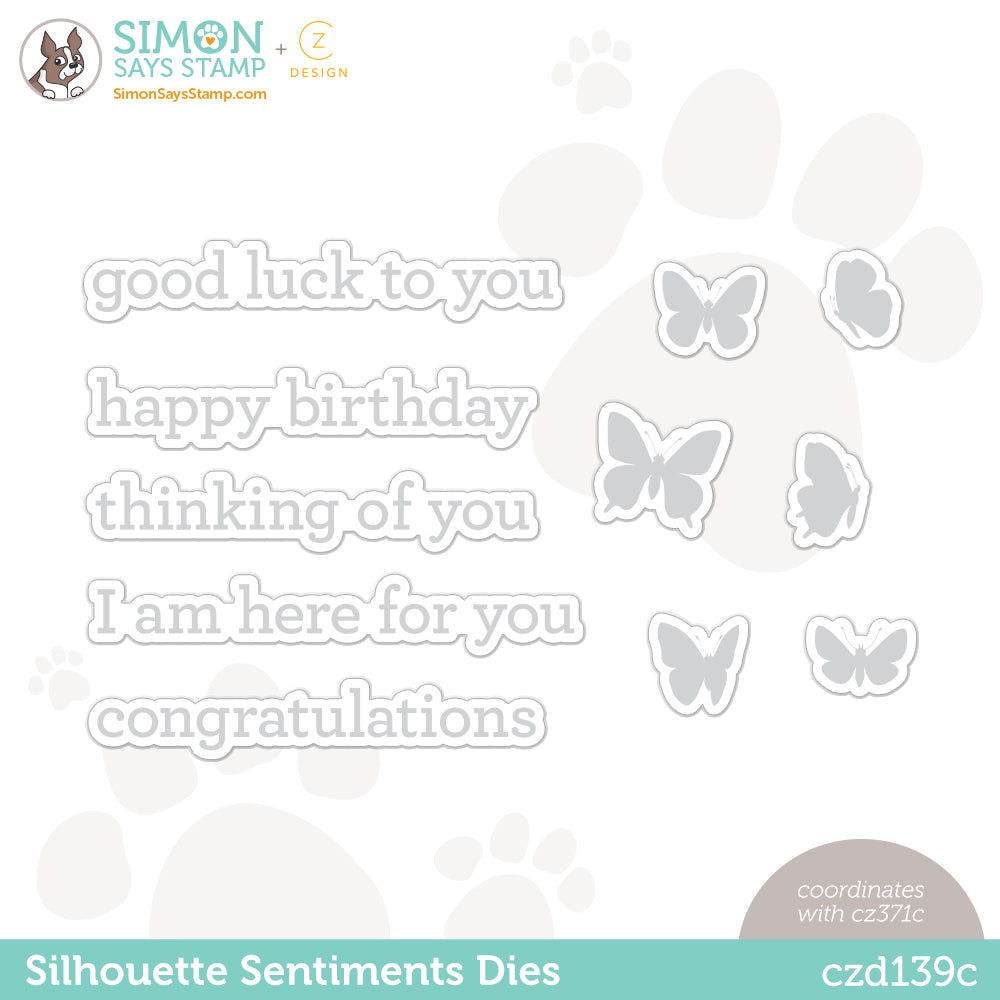 CZ Design Wafer Dies SILHOUETTE SENTIMENTS czd139c