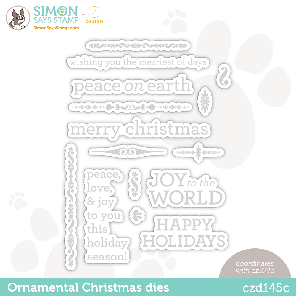 CZ Design Wafer Dies ORNAMENTAL CHRISTMAS czd145c