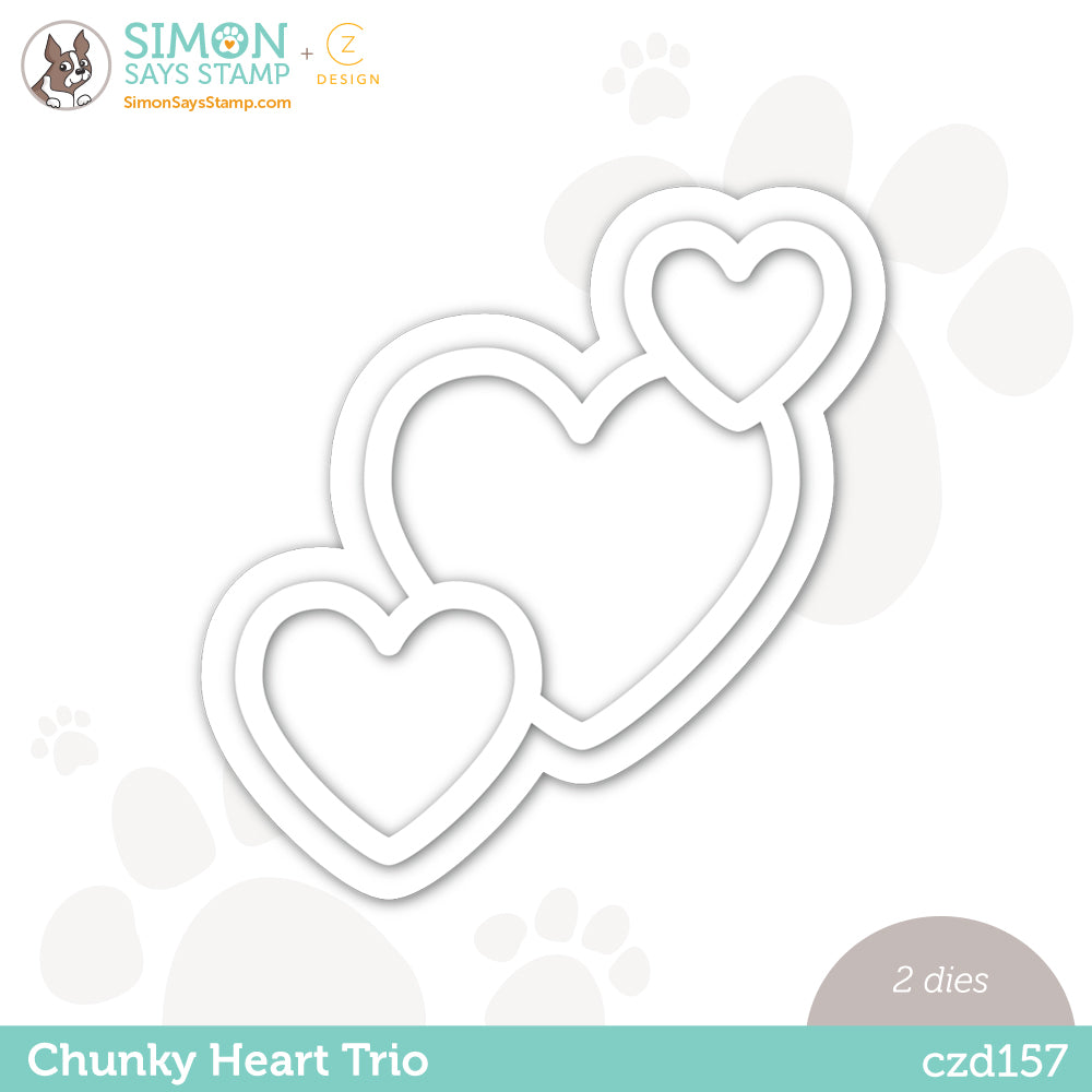 CZ Design Wafer Dies Chunky Heart Trio czd157