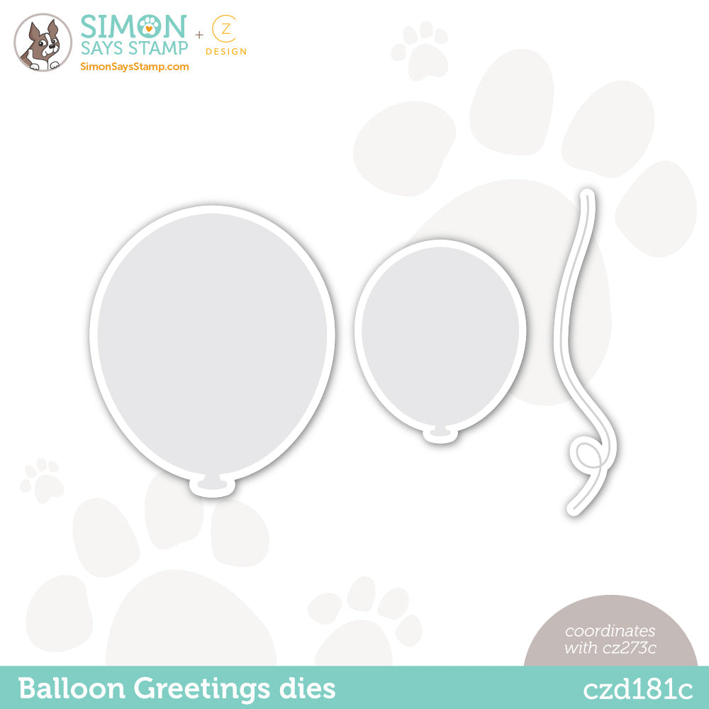 CZ Design Wafer Dies BALLOON GREETINGS czd181c Cozy Hugs