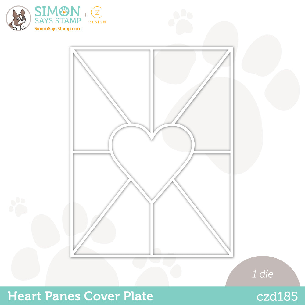 CZ Design Wafer Die HEART PANES COVER PLATE czd185 Hugs