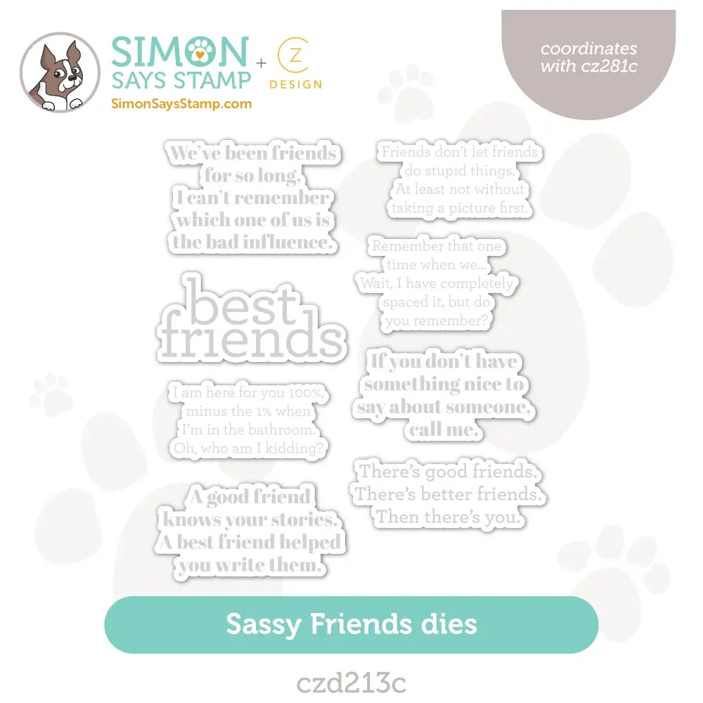 CZ Designs Sassy Friend Wafer Dies czd213c Stamptember