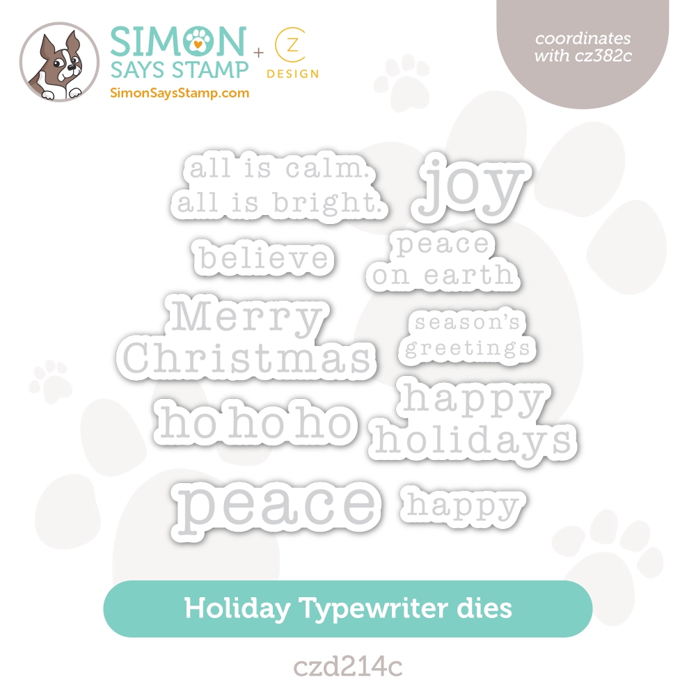 CZ Designs Holiday Typewriter Wafer Dies czd214c Stamptember