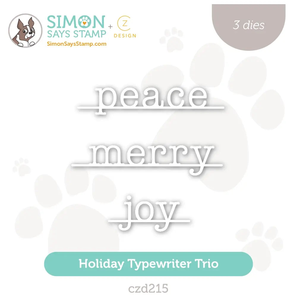 CZ Designs Holiday Typewriter Trio Wafer Dies czd215 Stamptember
