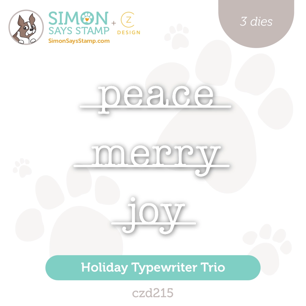 CZ Designs Holiday Typewriter Trio Wafer Dies czd215 Stamptember