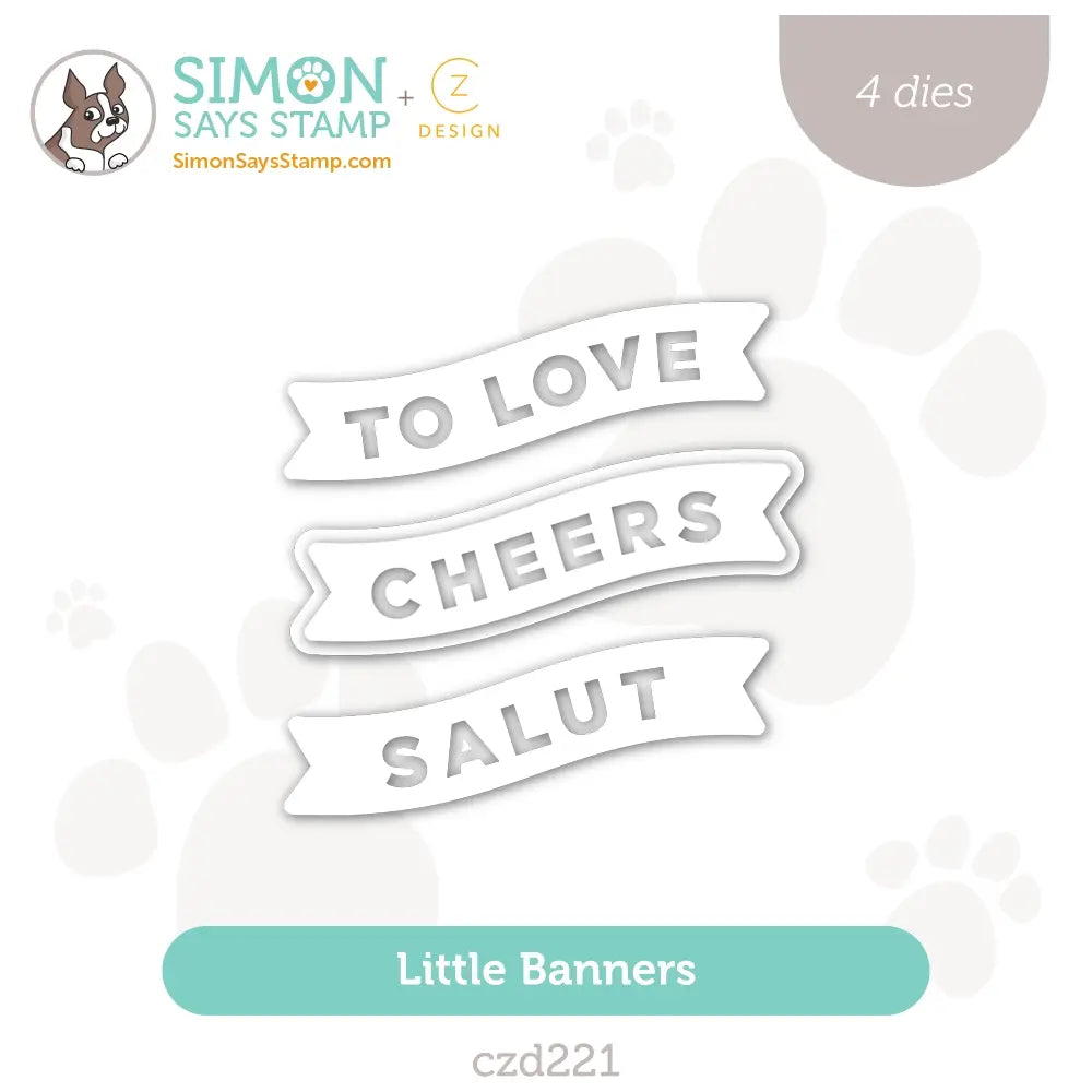 CZ Design Little Banners Wafer Dies czd221 Diecember