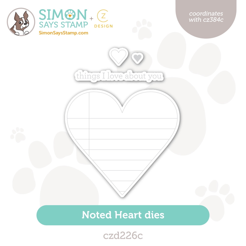 CZ Design Wafer Dies Noted Heart czd226c Smitten – Simon Says Stamp