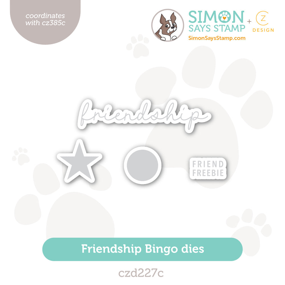 CZ Design Friendship Bingo Wafer Dies czd227c Sweetheart
