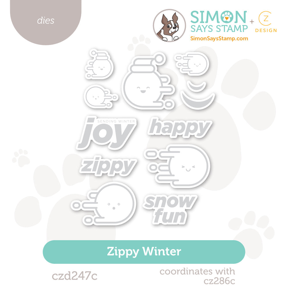 CZ Design Zippy Winter Wafer Dies czd247c Sweet Wishes