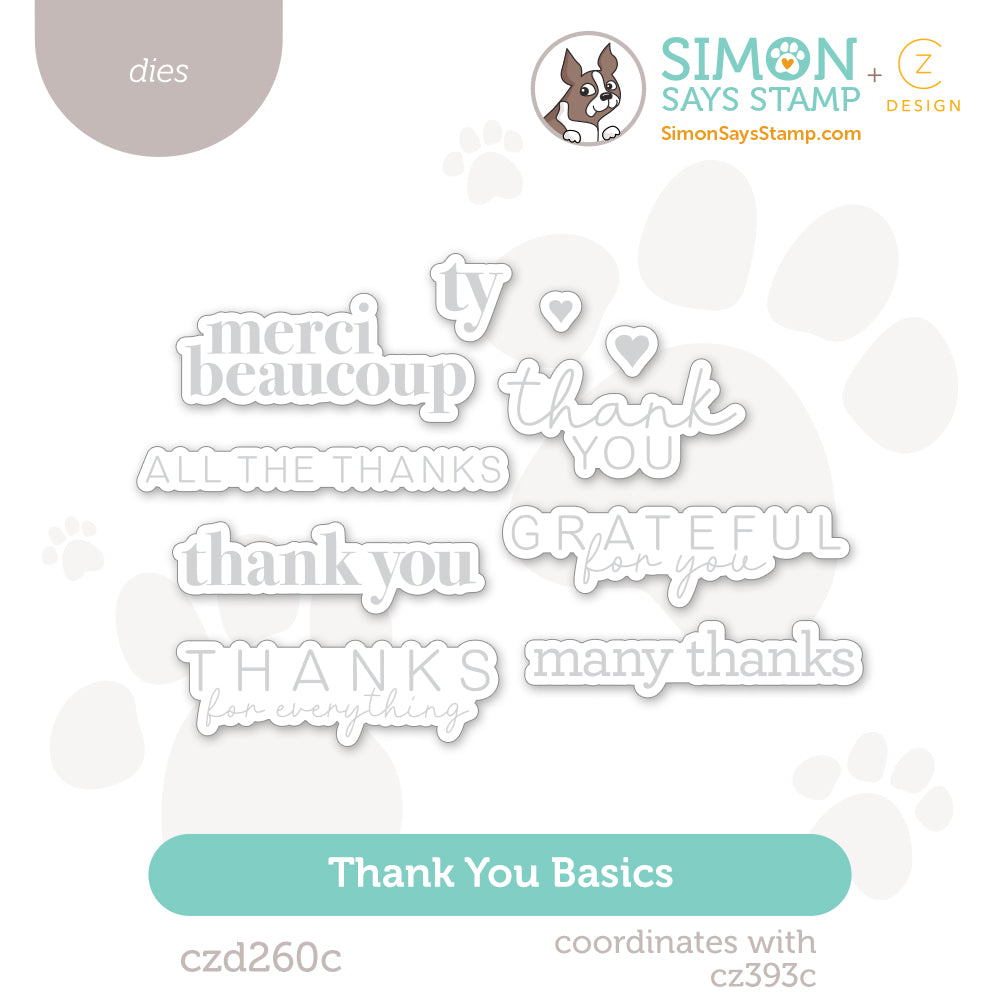 CZ Design Thank You Basics Wafer Dies czd260c Moments in Time