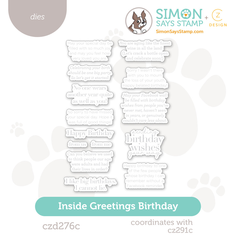 CZ Design Inside Greetings Birthday Wafer Dies czd276c STAMPtember