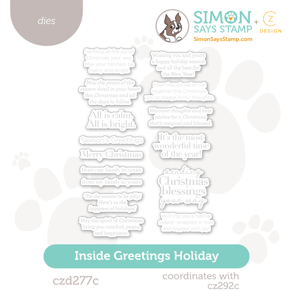 CZ Design Inside Greetings Holiday Wafer Dies czd277c Sugar and Spice