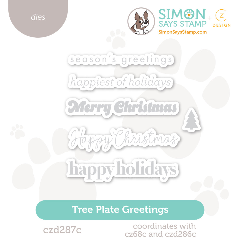 CZ Design Tree Plate Greetings Wafer Dies czd287c And Everything Nice