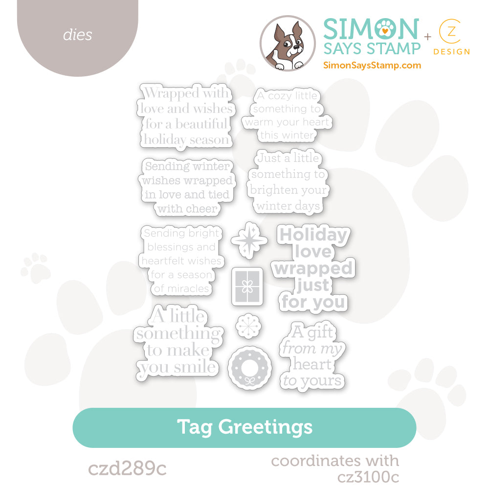 CZ Design Tag Greetings Wafer Dies czd289c