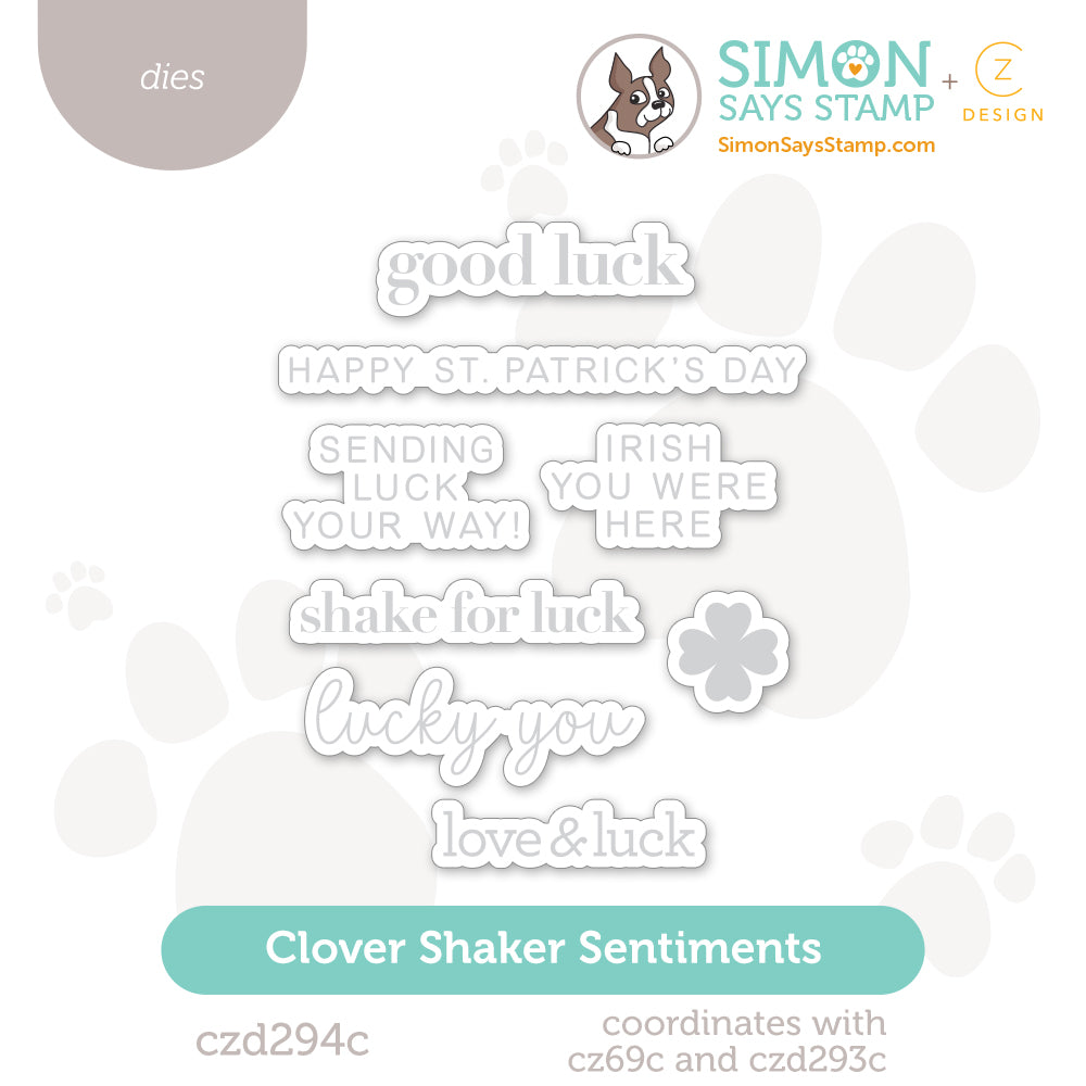 CZ Design Clover Shaker Sentiments Wafer Dies czd294c